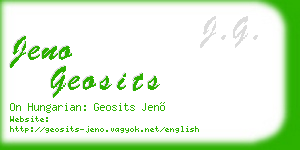 jeno geosits business card