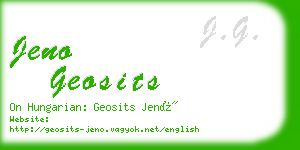 jeno geosits business card